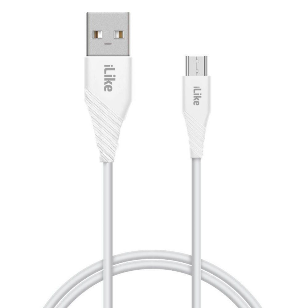 Kabelis iLike - iLike Charging Cable for MicroUSB ICM01 White