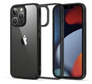 Nugarėlės dėklai iLike Apple iPhone 13 Pro Max Fusion Case Hard Cover with Gel Frame Transparent Black