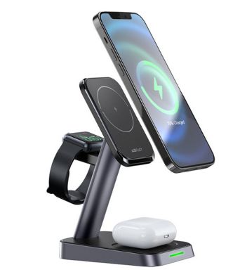 Dokstacija Acefast E3 desktop three-in-one wireless charging stand Black