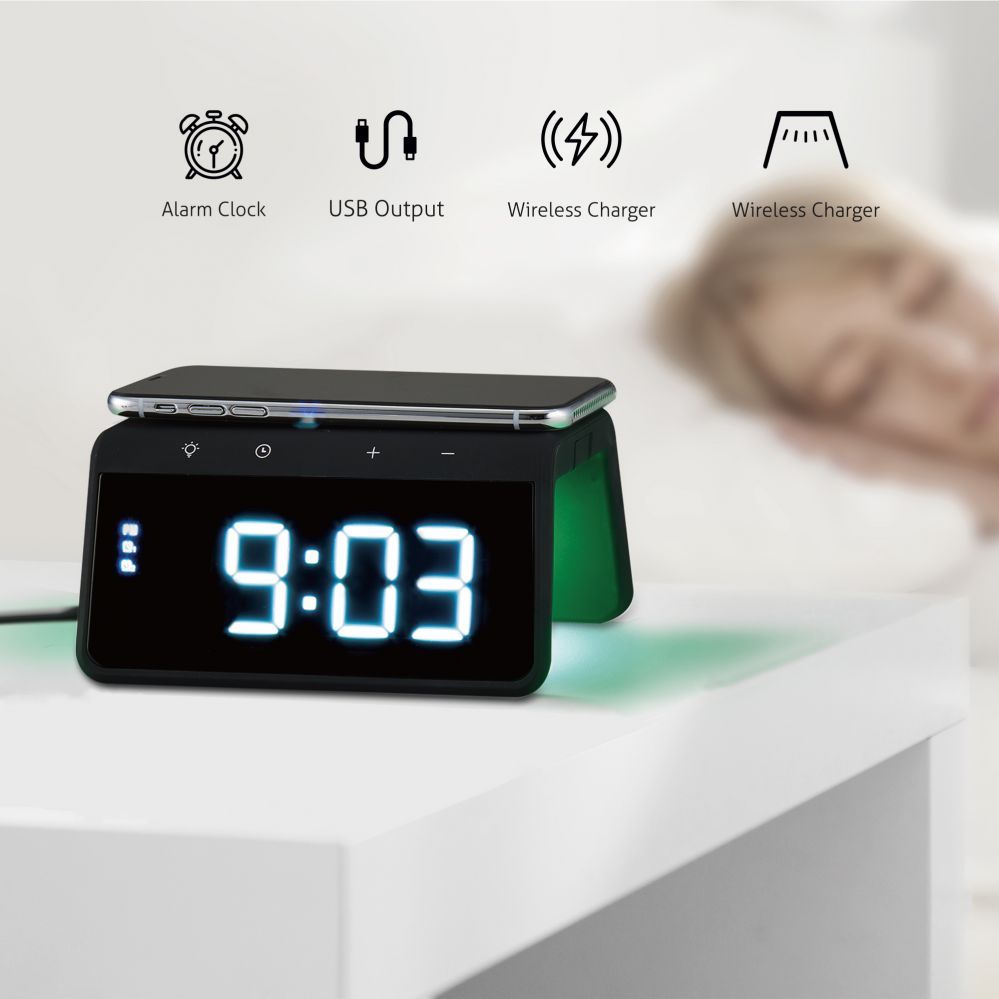 Wireless charger Evelatus Evelatus Wireless Charging Clock WCC01BK Black