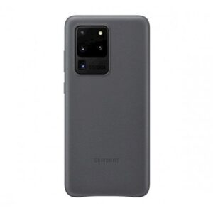 Back panel cover Samsung  Galaxy S20 Ultra Leather Cover case Gray