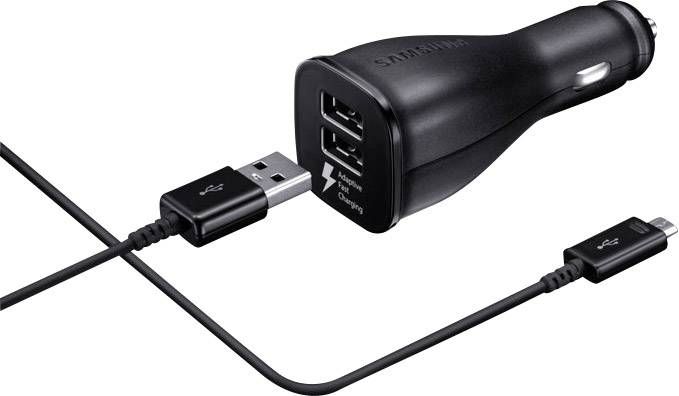 Autolaadijad Samsung Car Fast Charger 2x MicroUSB 2A Black
