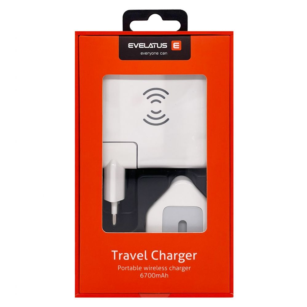 Wireless charger Evelatus Travel adapter Wireless Charger EWC06 White