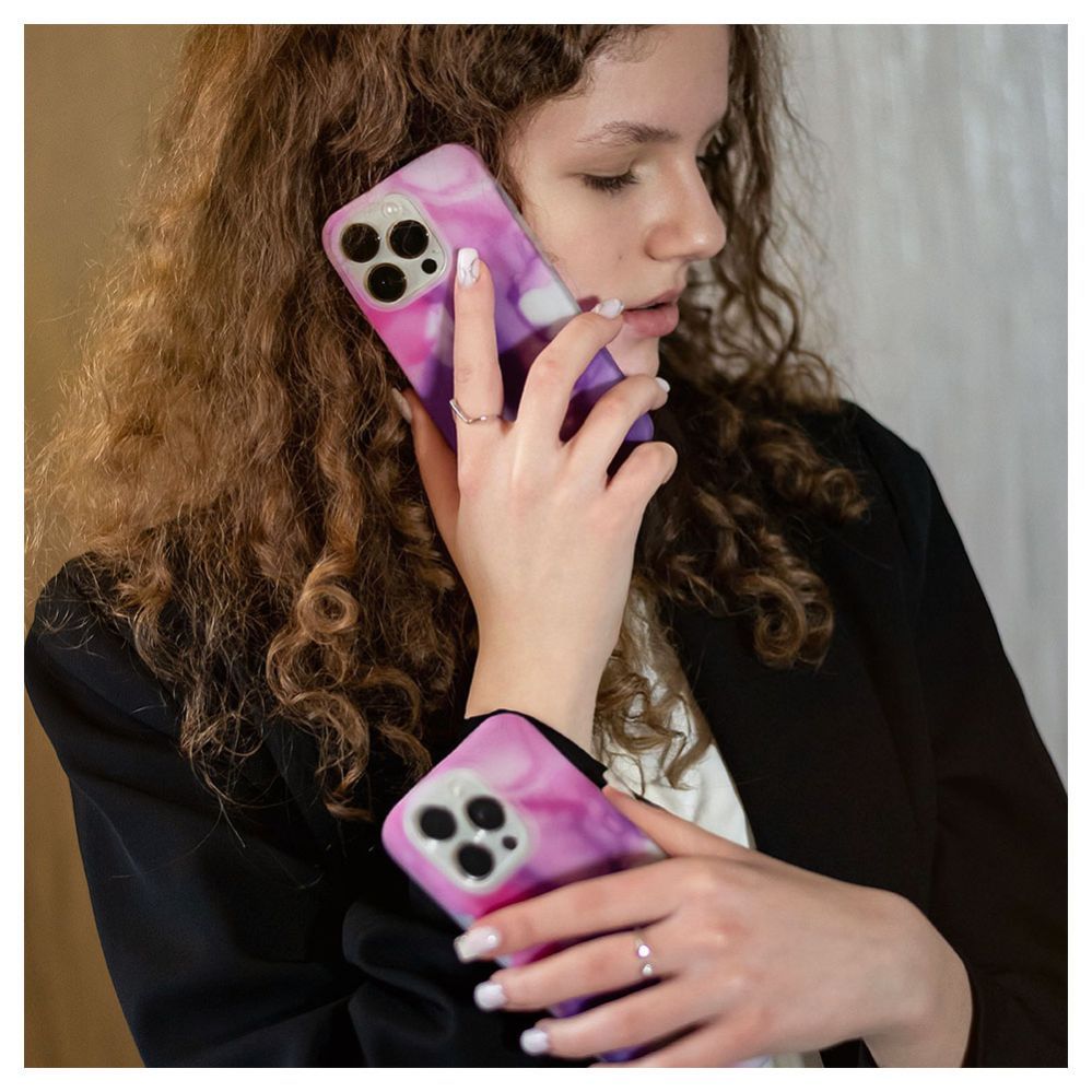 Back panel cover Evelatus Apple iPhone 13 Pro Premium Silicone case Customized Print Purple