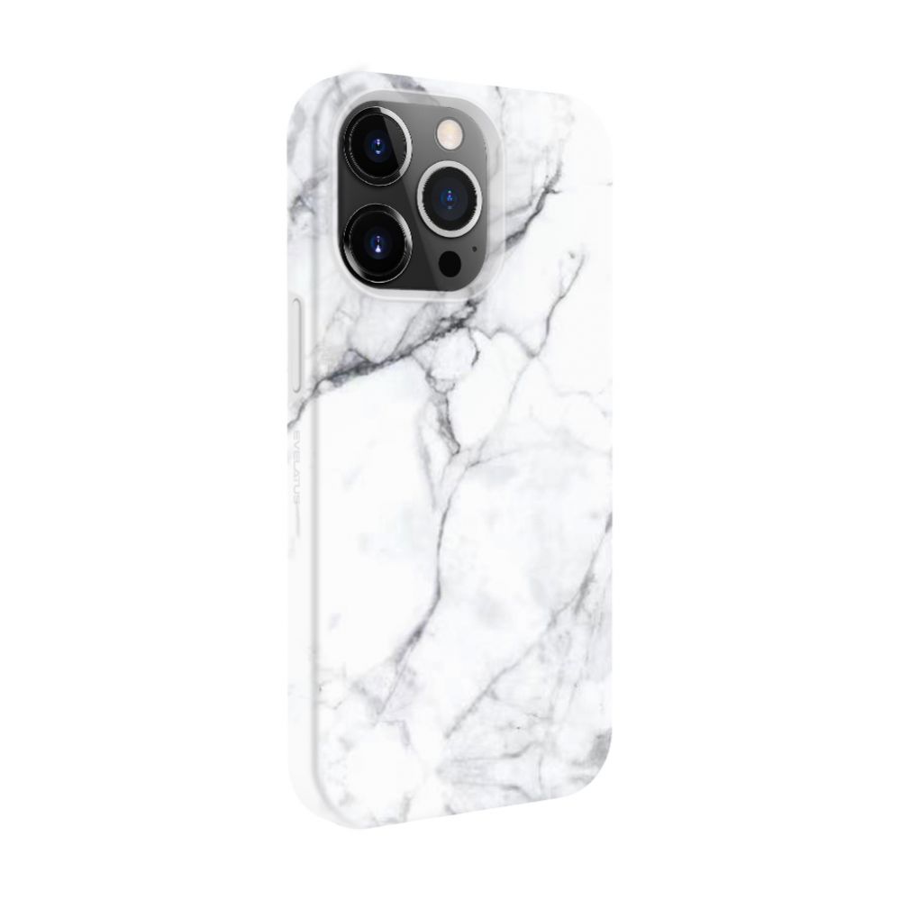 Back panel cover Evelatus Apple iPhone 14 Pro Premium Silicone case Customized Print Marble White