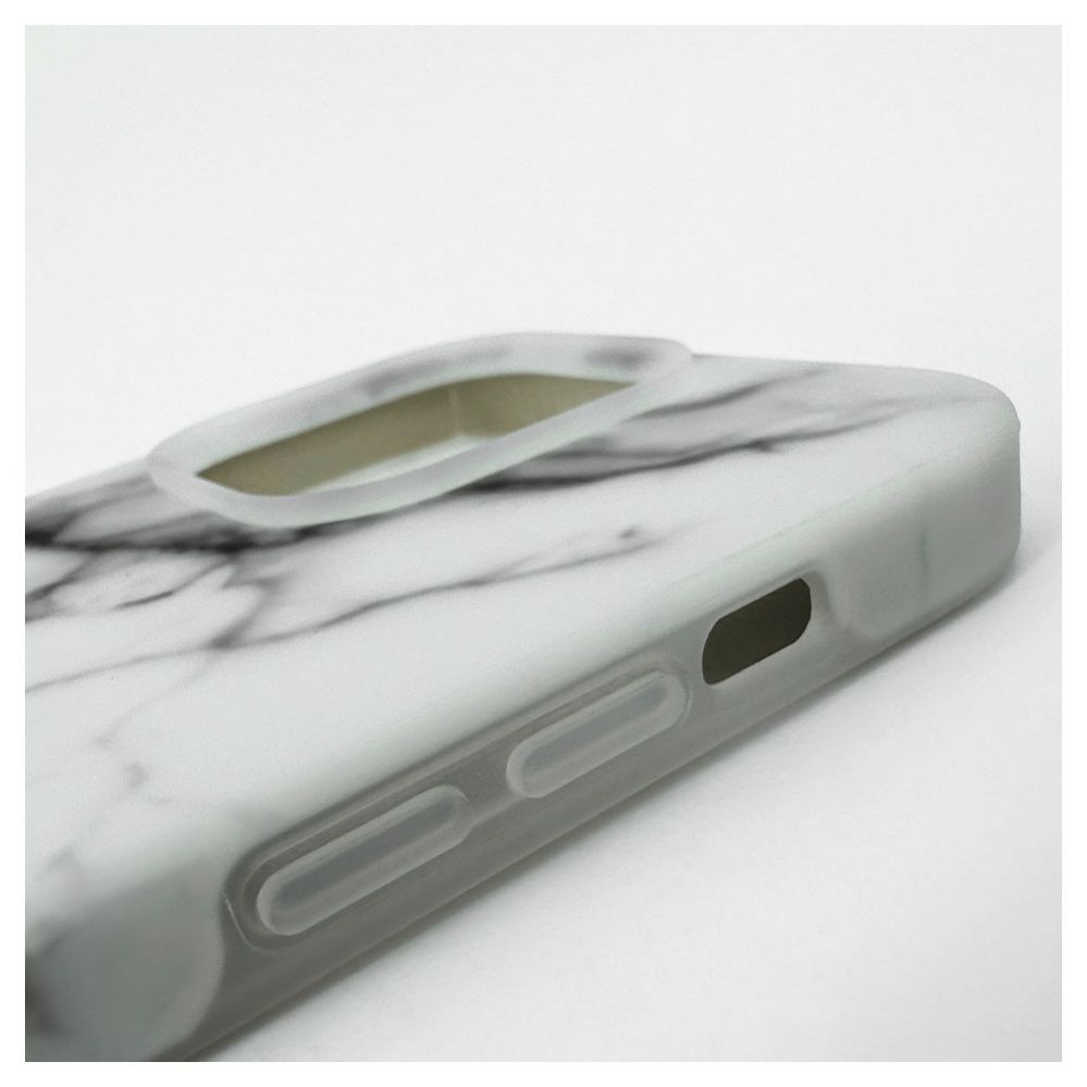 Back panel cover Evelatus Apple iPhone 14 Pro Premium Silicone case Customized Print Marble White