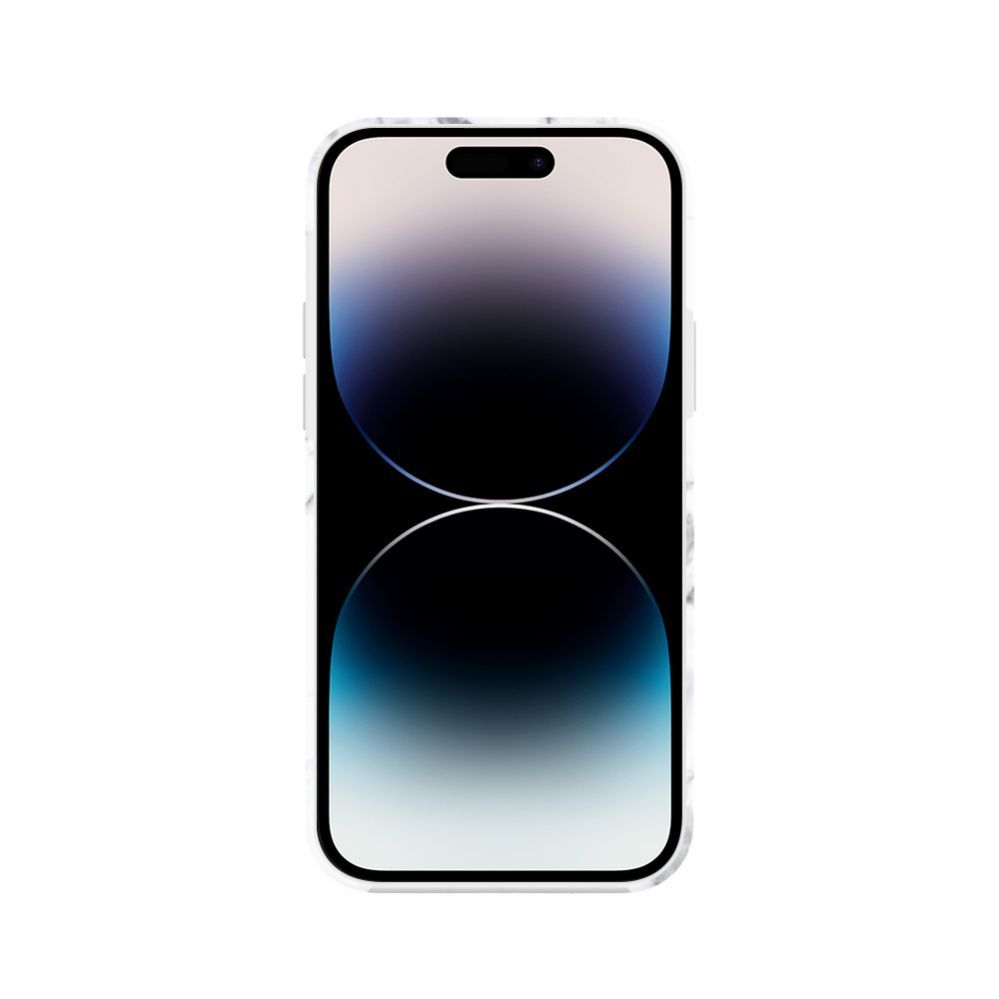 Back panel cover Evelatus Apple iPhone 14 Pro Premium Silicone case Customized Print Marble White