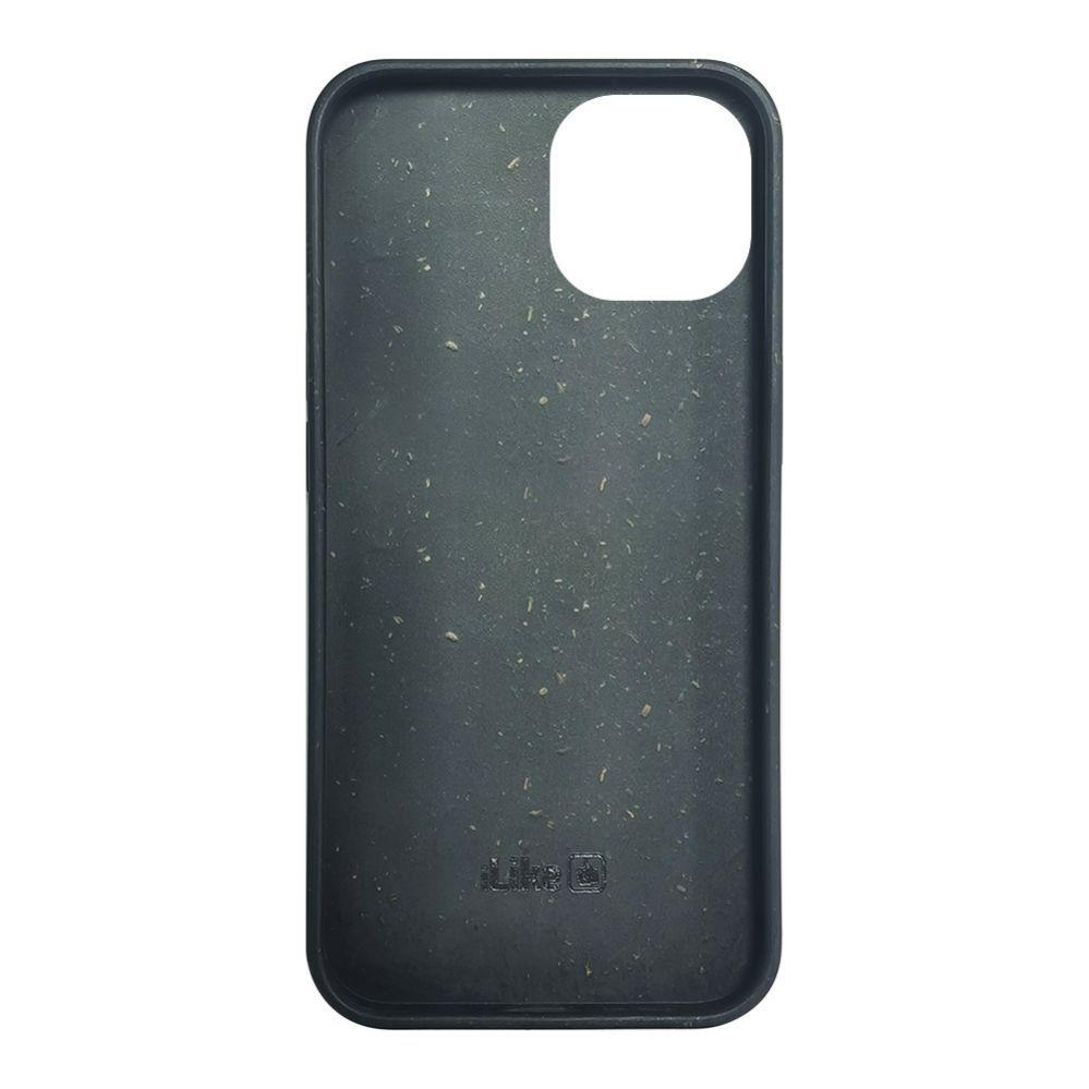 Back panel cover iLike Apple iPhone 14 Silicone plastic case Eco Print Design Black