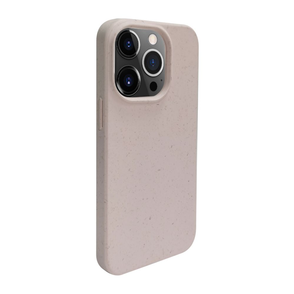 Back panel cover iLike Apple iPhone 14 Pro Max Silicone plastic case Eco Print Design Beige