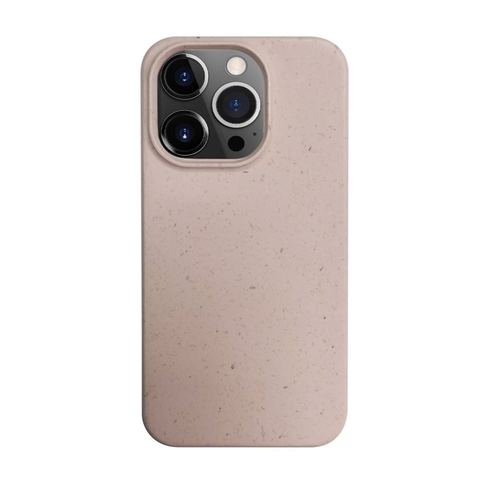 Back panel cover iLike Apple iPhone 14 Pro Max Silicone plastic case Eco Print Design Beige