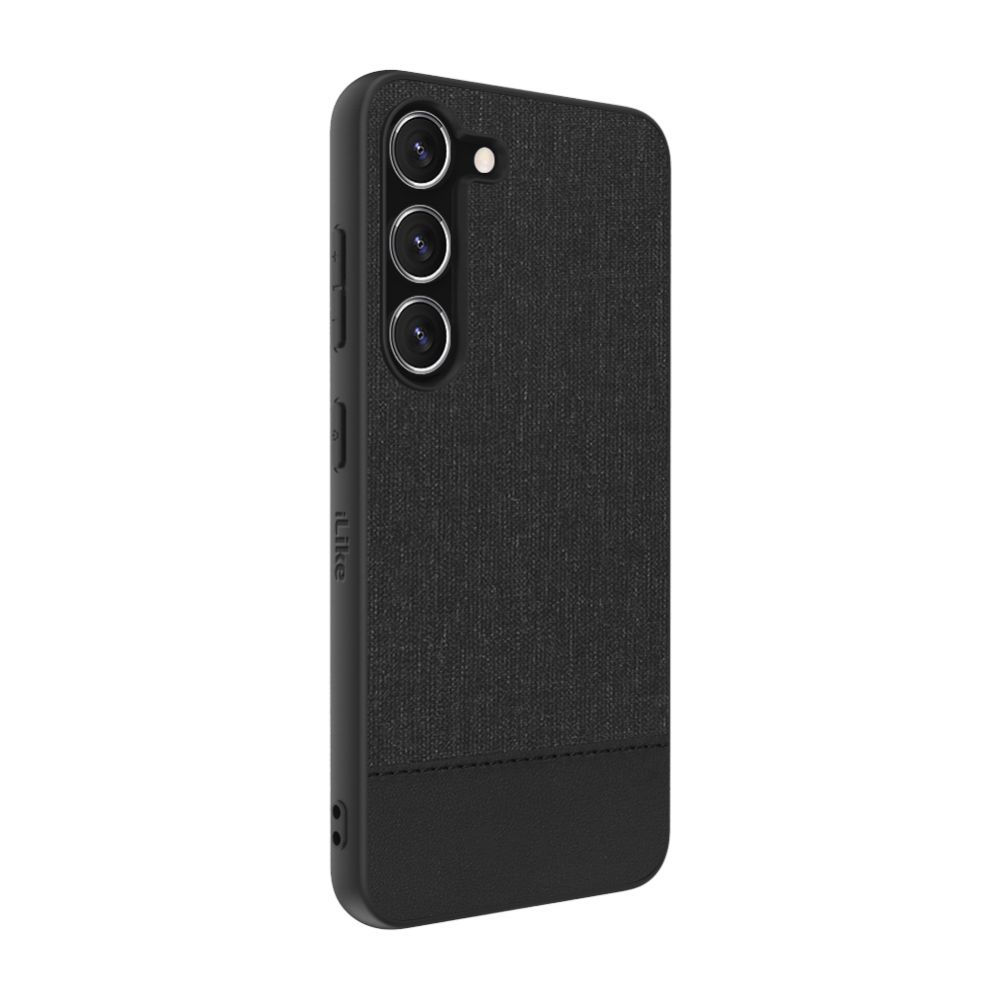 Back panel cover iLike Samsung Galaxy S23 Plastic Leather Back Cover Black