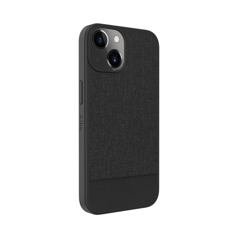 Back panel cover iLike Apple iPhone 14 Plastic Leather Back Cover Black