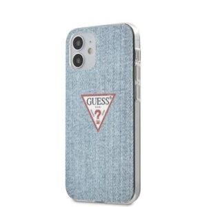 Nugarėlės dėklai Guess Apple iPhone 12 mini 5.4'' PC/TPU Denim Triangle Cover Light Blue