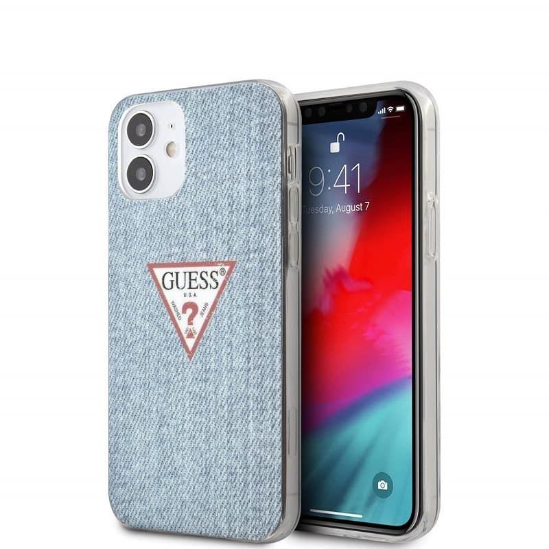 Tagakaaned Guess Apple iPhone 12 mini 5.4'' PC/TPU Denim Triangle Cover Light Blue