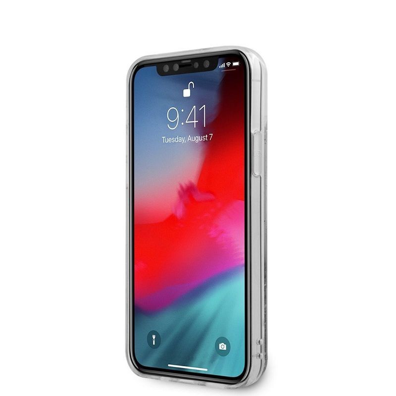 Back panel cover Karl Lagerfeld iPhone 12 mini 5.4'' Liquid Glitter Multi Mirror Cover Silver