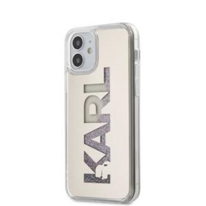 Nugarėlės dėklai Karl Lagerfeld  iPhone 12 mini 5.4'' Liquid Glitter Multi Mirror Cover Silver