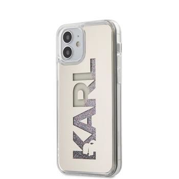Back panel cover Karl Lagerfeld iPhone 12 mini 5.4'' Liquid Glitter Multi Mirror Cover Silver