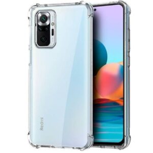 Nugarėlės dėklai Evelatus Xiaomi Redmi Note 10 Pro Military Shockproof Silicone Case TPU Transparent