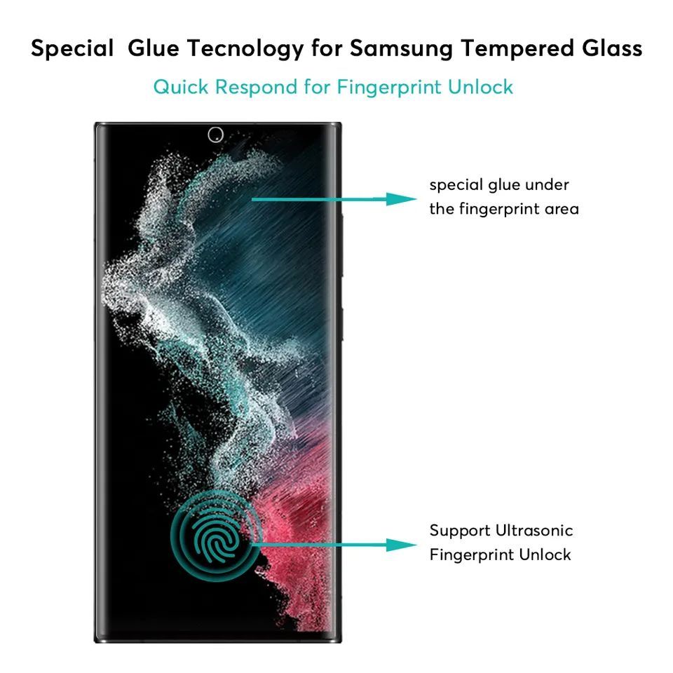 Protective glass Evelatus Samsung Galaxy S23 Ultra 2.5D Full Cover Japan Glue Glass Anti-Static Black