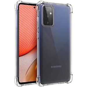 Nugarėlės dėklai Evelatus Samsung Galaxy A72 Military Shockproof Silicone Case TPU Transparent