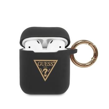 Maciņš austiņām Guess - AirPods Guess Triangle Silicone Case Black