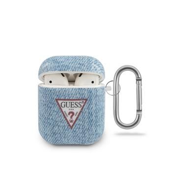 Headphone case Guess AirPods Denim Triangle Case Light Blue