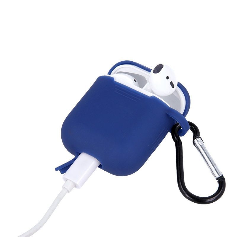 Maciņš austiņām GreenGo Apple AirPods Silicone Case with Hook Dark Blue
