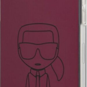 Tagakaaned Karl Lagerfeld Apple iPhone 12/12 Pro 6.1'' PC/TPU Metallic Iconic Outline Cover Dark Pink