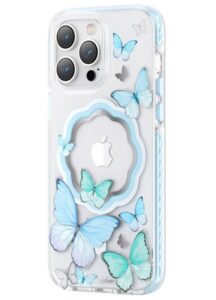 Nugarėlės dėklai Kingxbar Apple iPhone 14 Pro MagSafe Butterfly Series magnetic case Blue