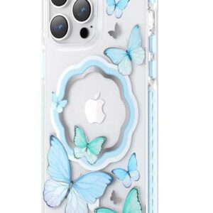 Tagakaaned Kingxbar Apple iPhone 14 Pro Max MagSafe Butterfly Series magnetic case Blue
