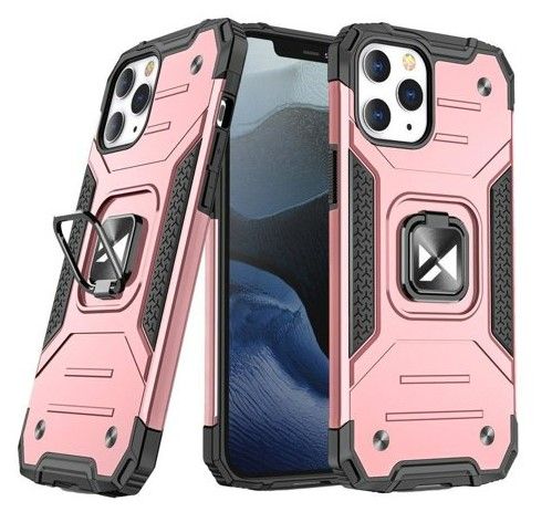 Back panel cover Wozinsky Apple iPhone 13 rose Ring Armor Case Kickstand Tough Rugged Cover Pink