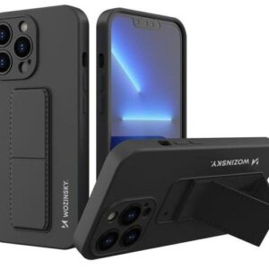 Back panel cover Wozinsky Apple iPhone 13 Kickstand Case silicone case with stand Black