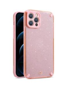Aizmugurējais vāciņš iLike Apple IPHONE 12 PRO MAX ARMOR GLITTER CASE Pink