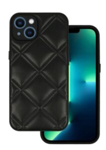 Aizmugurējais vāciņš iLike Apple IPHONE 14 LEATHER 3D CASE Black