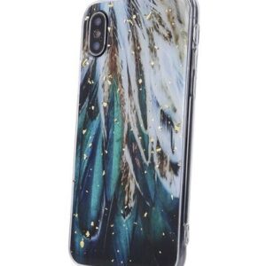 Tagakaaned iLike Samsung Gold Glam case for Samsung Galaxy A14 4G / A14 5G feathers