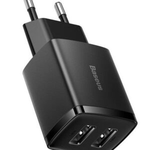 Adapteris Baseus  Compact charger 2x USB 10.5W Black