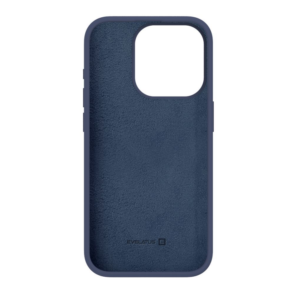 Back panel cover Evelatus Apple iPhone 15 Pro Premium Soft Touch Silicone Case Midnight Blue