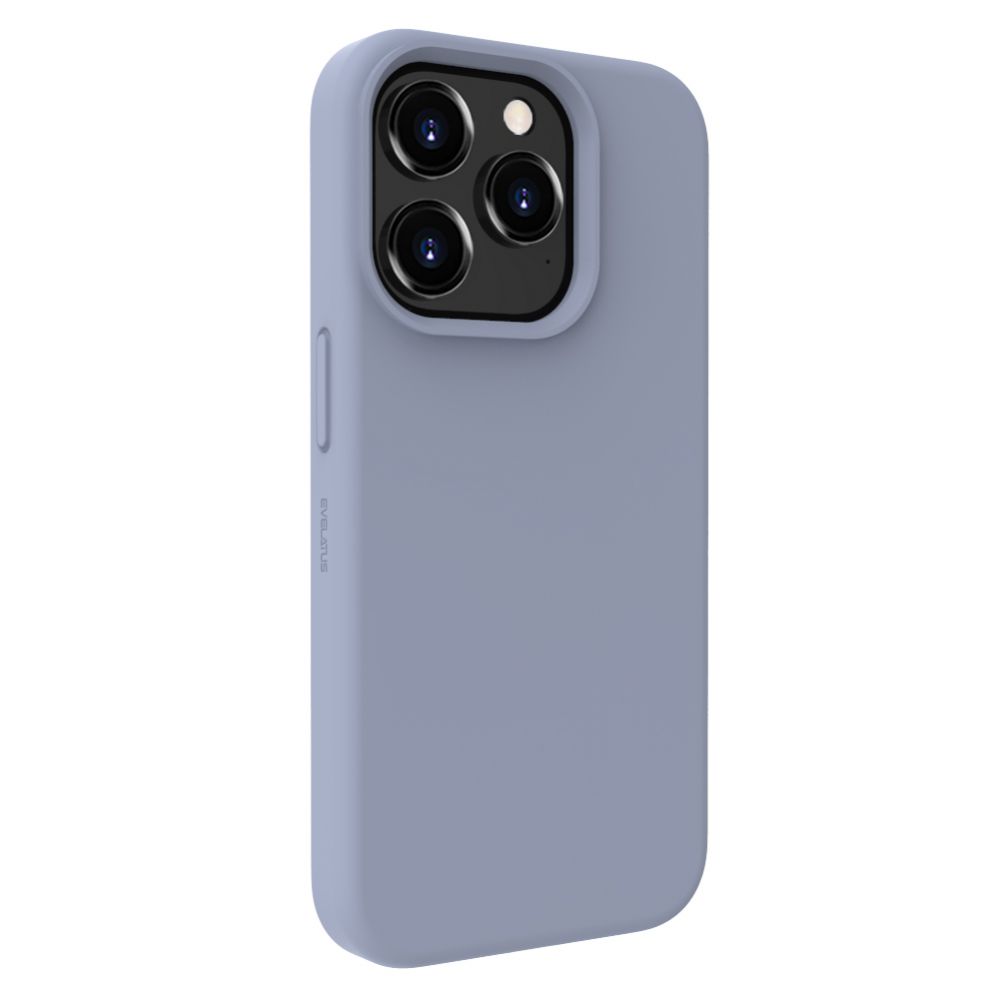 Back panel cover Evelatus Apple iPhone 15 Pro Max Premium Soft Touch Silicone Case Lavender Gray