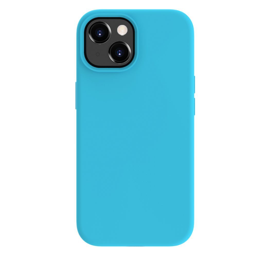 Back panel cover Evelatus Apple iPhone 15 Premium Magsafe Soft Touch Silicone Case Cyan Blue