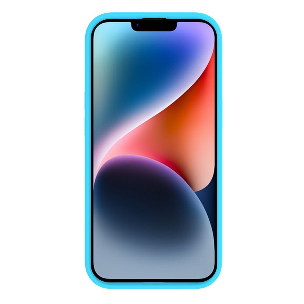 Back panel cover Evelatus Apple iPhone 15 Premium Magsafe Soft Touch Silicone Case Cyan Blue