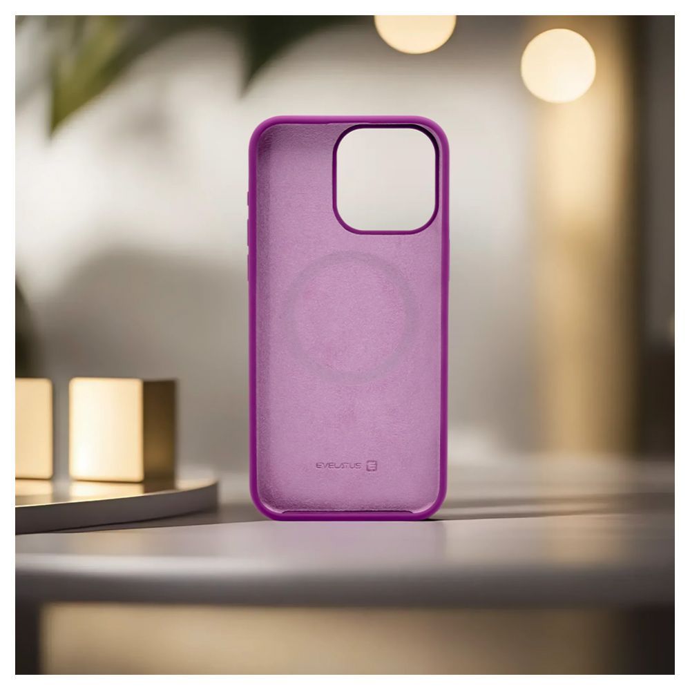 Back panel cover Evelatus Apple iPhone 15 Pro Premium Magsafe Soft Touch Silicone Case Deep Purple