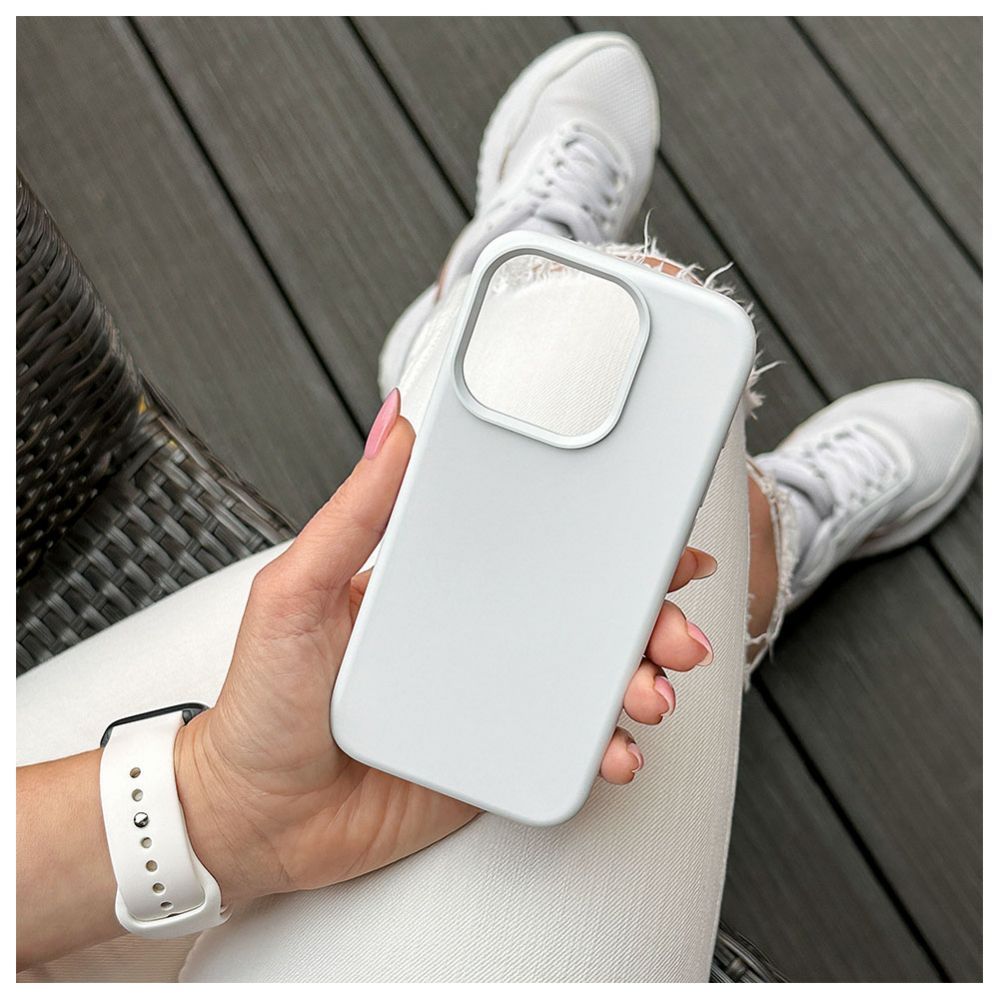 Back panel cover Evelatus Apple iPhone 15 Pro Premium Magsafe Soft Touch Silicone Case White