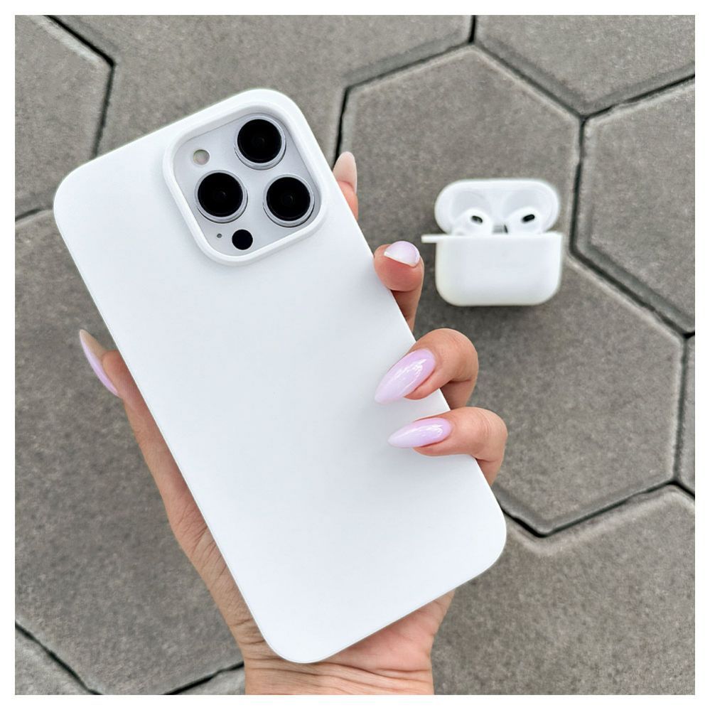 Back panel cover Evelatus Apple iPhone 15 Pro Premium Magsafe Soft Touch Silicone Case White