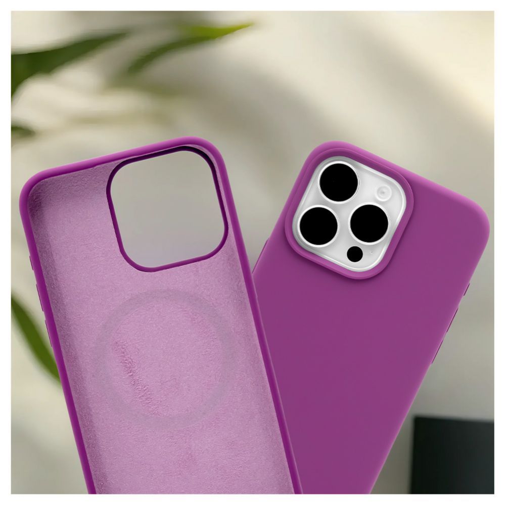 Back panel cover Evelatus Apple iPhone 15 Pro Max Premium Magsafe Soft Touch Silicone Case Deep Purple