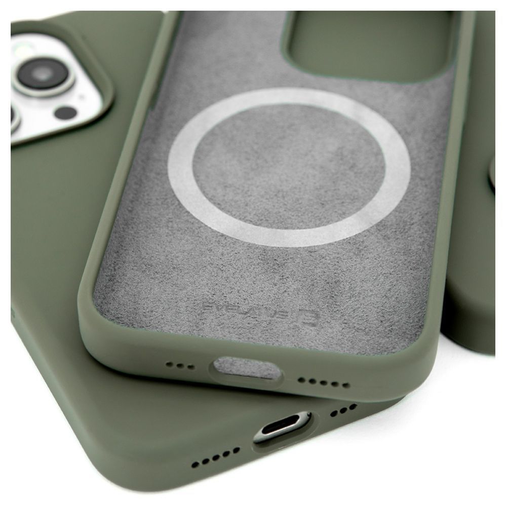 Tagakaaned Evelatus Apple iPhone 15 Pro Max Premium Magsafe Soft Touch Silicone Case Dark Olive