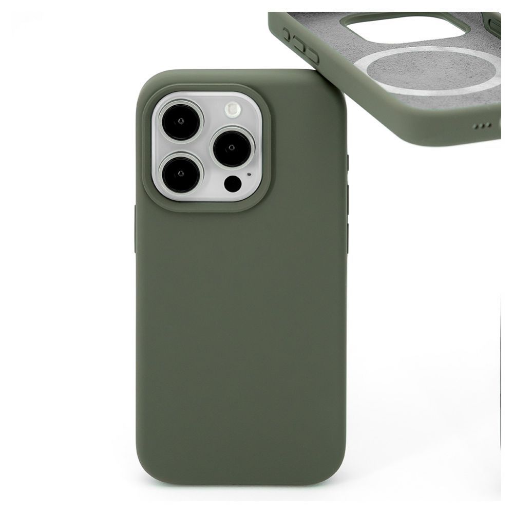 Tagakaaned Evelatus Apple iPhone 15 Pro Max Premium Magsafe Soft Touch Silicone Case Dark Olive