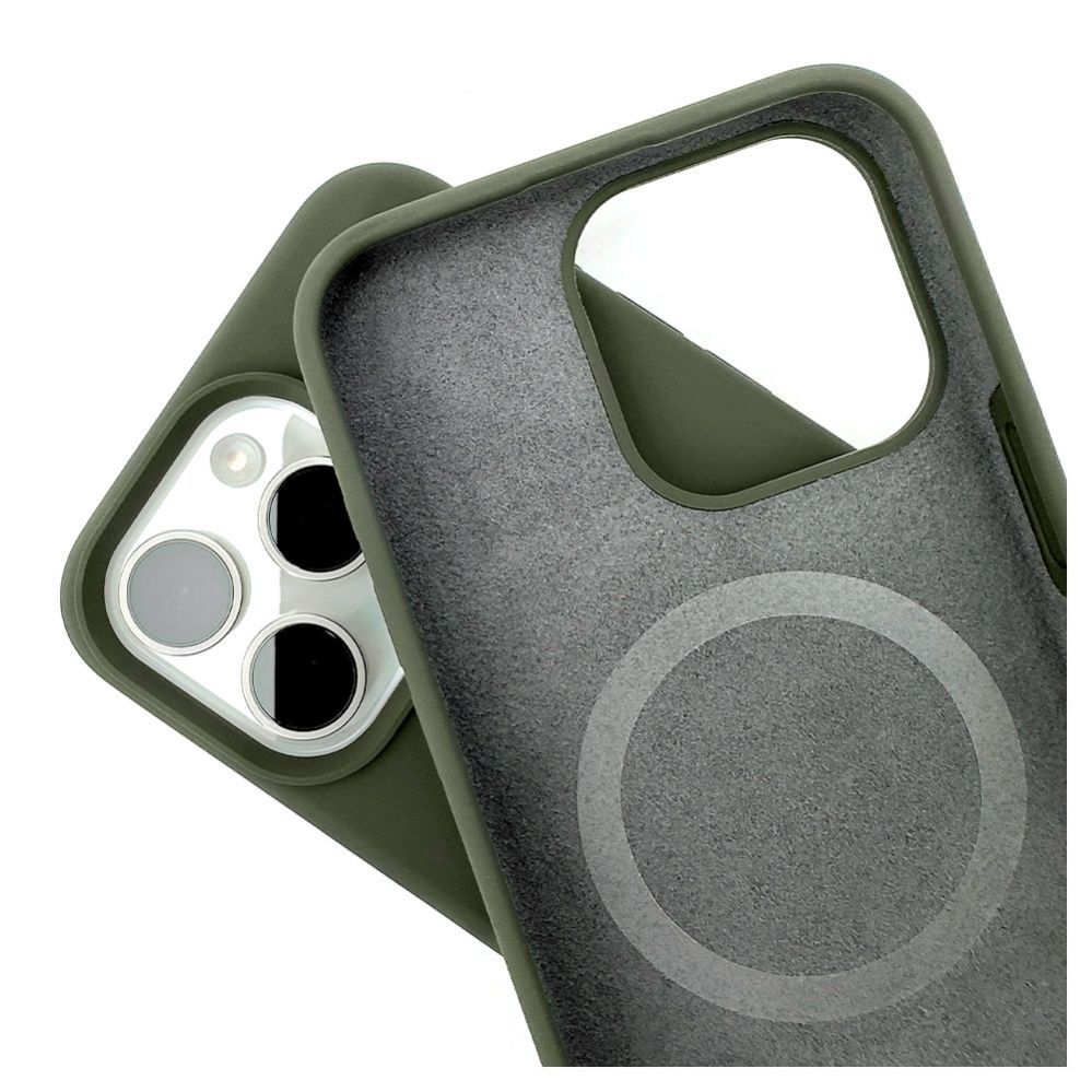 Tagakaaned Evelatus Apple iPhone 15 Pro Max Premium Magsafe Soft Touch Silicone Case Dark Olive