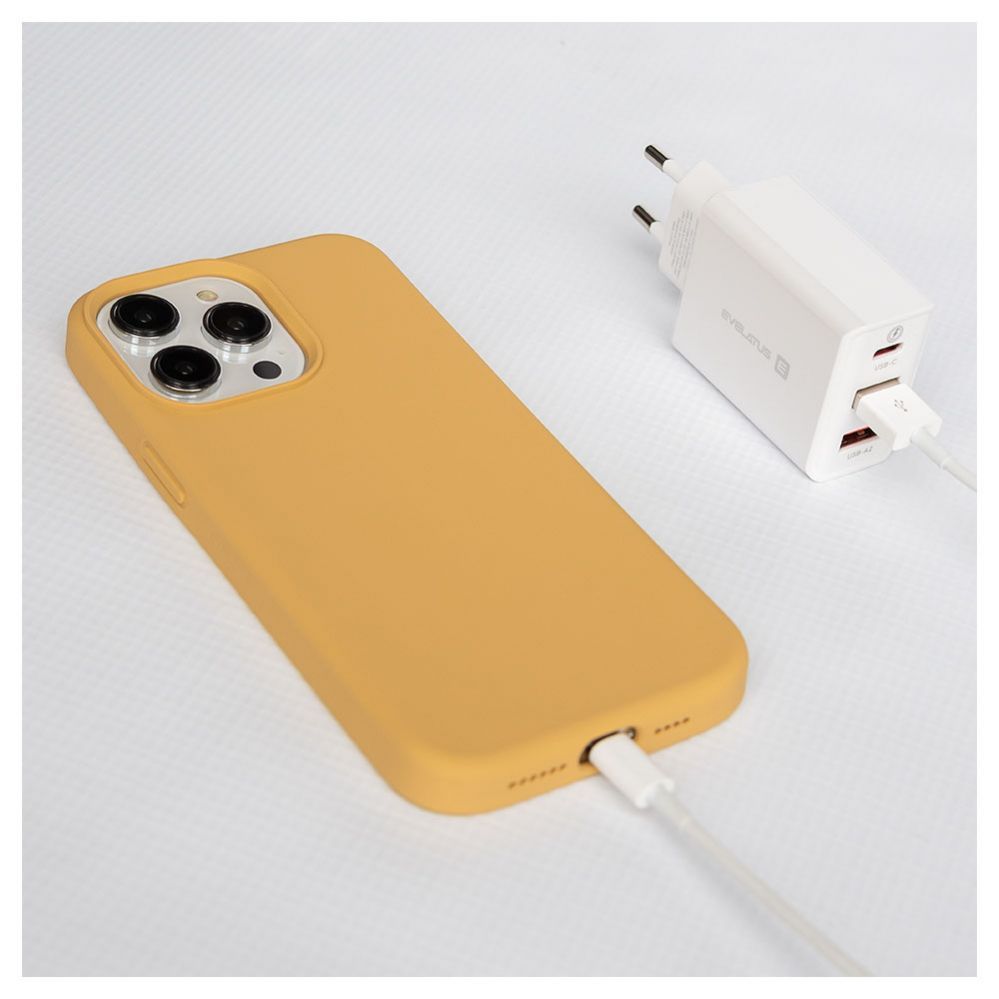 Back panel cover Evelatus Apple iPhone 15 Pro Max Premium Magsafe Soft Touch Silicone Case Gold