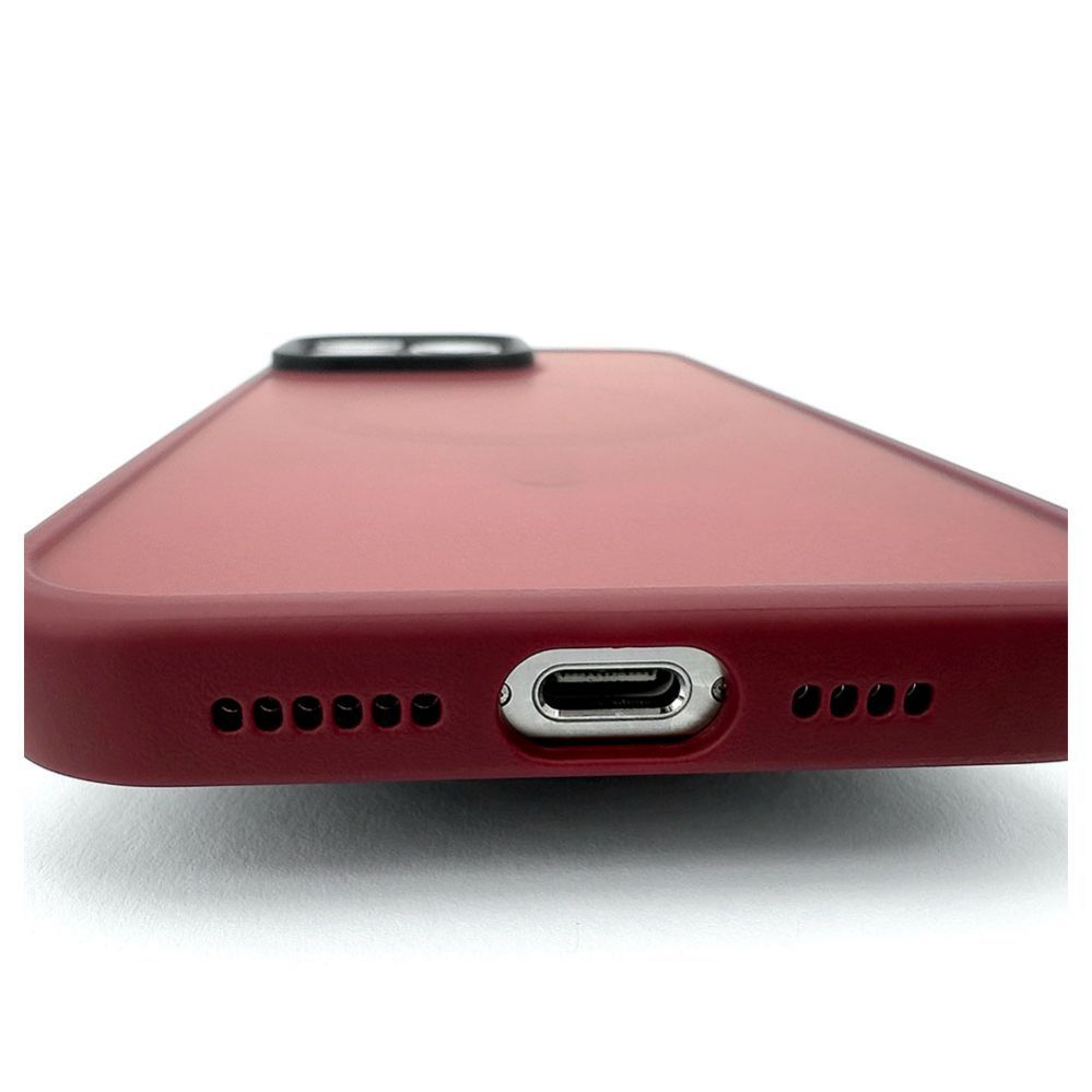 Back panel cover Evelatus Apple iPhone 15 Pro Max Hybird Case With Magsafe PC+TPU Plum