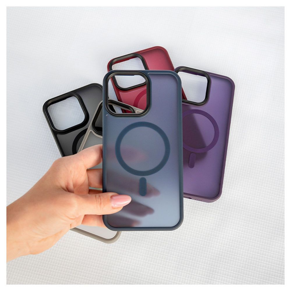 Back panel cover Evelatus Apple iPhone 15 Pro Max Hybird Case With Magsafe PC+TPU Plum